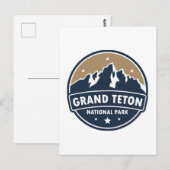 Grand Teton Nationalpark Runde Emblem Postkarte (Vorne/Hinten)