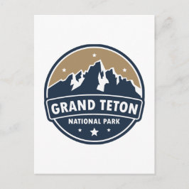 Grand Teton Nationalpark Runde Emblem Postkarte