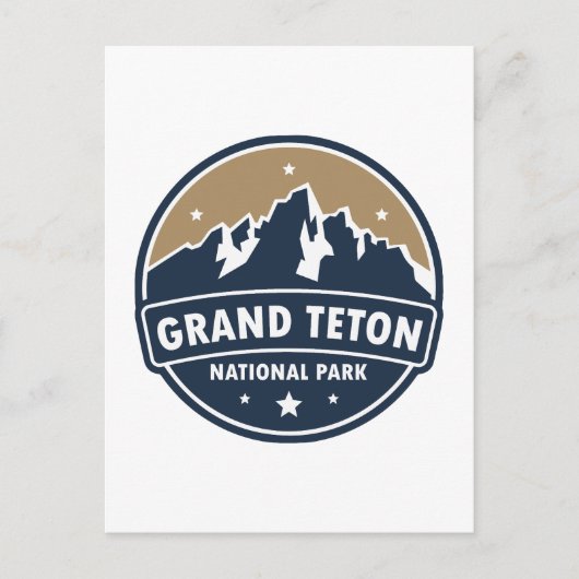 Grand Teton Nationalpark Runde Emblem Postkarte (Vorderseite)