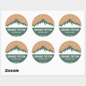 Grand Teton Nationalpark Runder Aufkleber (Blatt)