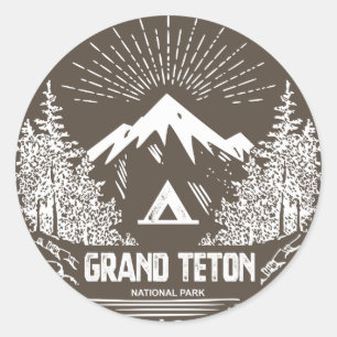Grand Teton Nationalpark Runder Aufkleber