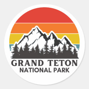 Grand Teton Nationalpark Runder Aufkleber