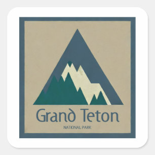 Grand Teton Nationalpark Rustic Quadratischer Aufkleber