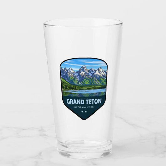 Grand-Teton-Nationalpark-Schild Glas (Vorderseite)