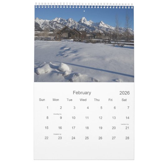 Grand Teton Nationalpark Souvenir Kalender (Feb 2026)