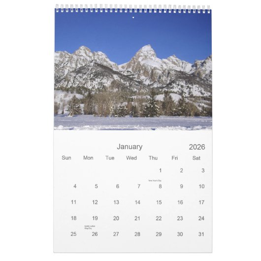 Grand Teton Nationalpark Souvenir Kalender (Jan 2026)