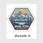 Grand Teton Nationalpark Utah Vintage Aufkleber (Blatt)