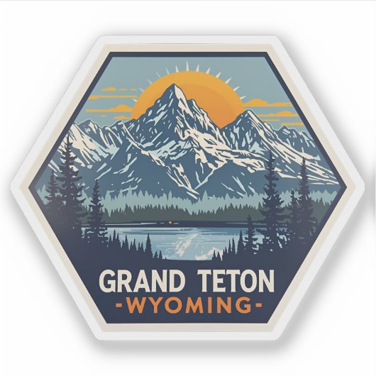 Grand Teton Nationalpark Utah Vintage Aufkleber (Vorderseite)