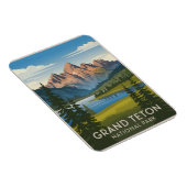 Grand Teton Nationalpark Vintag Magnet (Rechte Seite)