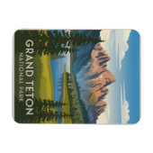 Grand Teton Nationalpark Vintag Magnet (Horizontal)