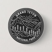 Grand Teton Nationalpark Vintag Monoline Button (Vorderseite)
