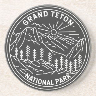 Grand Teton Nationalpark Vintag Monoline Getränkeuntersetzer