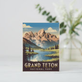 Grand Teton Nationalpark Vintag Postkarte (Stehend Vorderseite)
