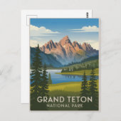 Grand Teton Nationalpark Vintag Postkarte (Vorne/Hinten)