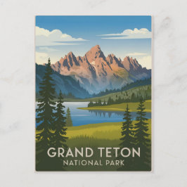 Grand Teton Nationalpark Vintag Postkarte