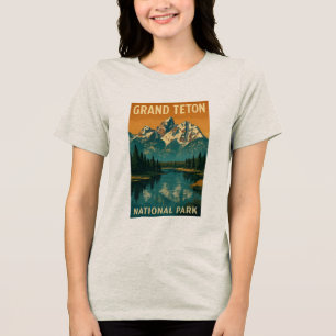 Grand Teton Nationalpark Vintage-Abzeichen Tri-Blend Shirt