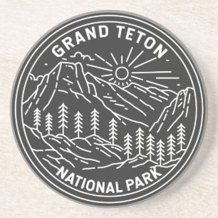 Grand Teton Nationalpark Vintage Monoline Getränkeuntersetzer