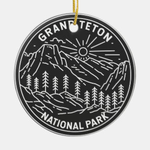 Grand Teton Nationalpark Vintage Monoline Keramik Ornament
