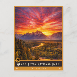 Grand-Teton-Nationalpark   Vintage Postkarte