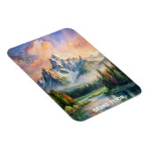 Grand Teton Nationalpark Wasserfarben Malerei Magnet (Rechte Seite)