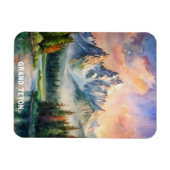 Grand Teton Nationalpark Wasserfarben Malerei Magnet (Horizontal)