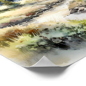 Grand Teton Nationalpark Watercolor Poster (Ecke)