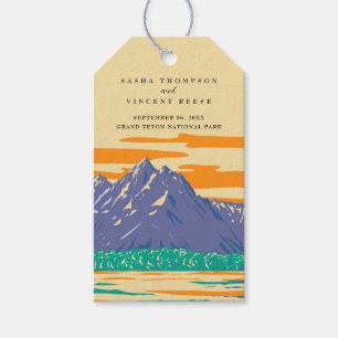 Grand Teton Nationalpark Wedding Retro Geschenkanhänger