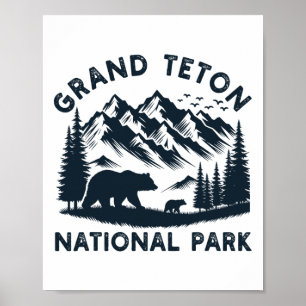 Grand Teton Nationalpark Wyoming Bär Wanderung Ber Poster