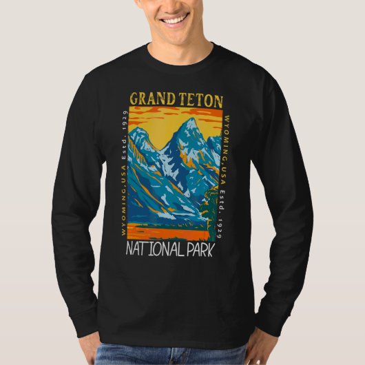 Grand Teton Nationalpark Wyoming Distressed Vinta T-Shirt (Vorderseite)