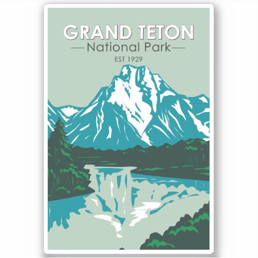 Grand Teton Nationalpark Wyoming Jackson Hole Aufkleber (Vorderseite)