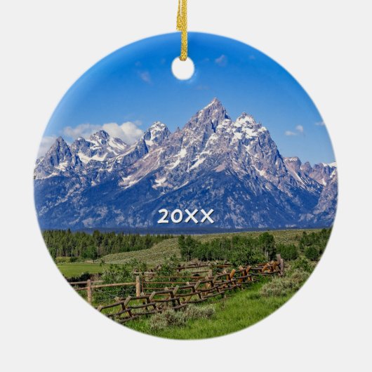 Grand Teton Nationalpark, Wyoming Keramik Ornament (Hinten)