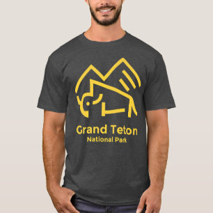 Grand Teton Nationalpark Wyoming Minimalistisch Re T-Shirt