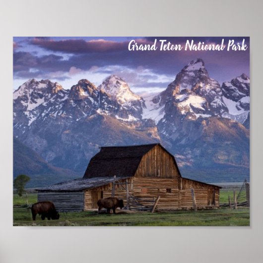 Grand Teton Nationalpark Wyoming Mountains Barn Poster (Vorne)