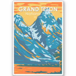 Grand Teton Nationalpark Wyoming Retro Aufkleber