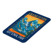 Grand Teton Nationalpark Wyoming Retro erschüttert Magnet (Linke Seite)