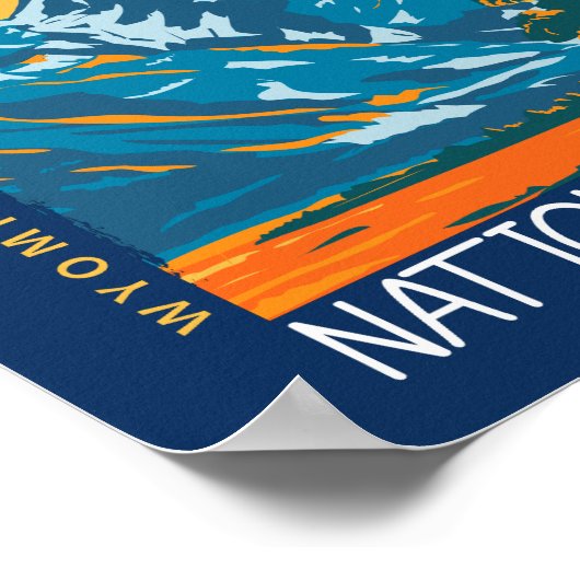 Grand Teton Nationalpark Wyoming Retro erschüttert Poster (Ecke)
