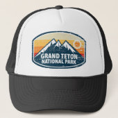 Grand Teton Nationalpark Wyoming Retro erschüttert Truckerkappe (Vorderseite)