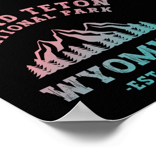 Grand Teton Nationalpark Wyoming USA Gradient Poster (Ecke)