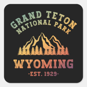 Grand Teton Nationalpark Wyoming USA Gradient Quadratischer Aufkleber