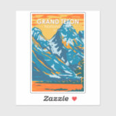 Grand Teton Nationalpark Wyoming Vintag Aufkleber (Blatt)