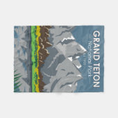 Grand Teton Nationalpark Wyoming Vintag Fleecedecke (Vorderseite (Horizontal))