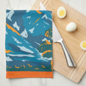 Grand Teton Nationalpark Wyoming Vintag Geschirrtuch (Viertel Falte)