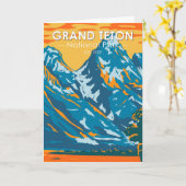 Grand Teton Nationalpark Wyoming Vintag Karte (Gelbe Blume)