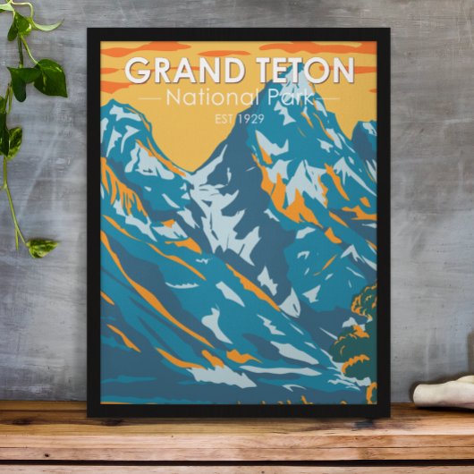 Grand Teton Nationalpark Wyoming Vintag Poster