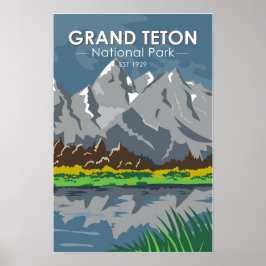 Grand Teton Nationalpark Wyoming Vintag Poster