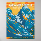 Grand Teton Nationalpark Wyoming Vintag Poster (Vorne)