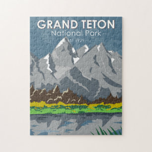Grand Teton Nationalpark Wyoming Vintag Puzzle