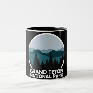 Grand Teton Nationalpark Wyoming Vintag Retro Zweifarbige Tasse