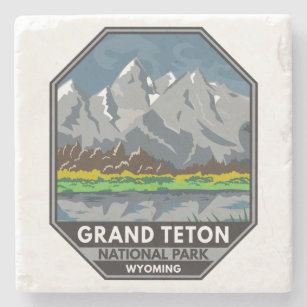 Grand Teton Nationalpark Wyoming Vintag Steinuntersetzer