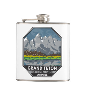 Grand Teton Nationalpark Wyoming Vintage Flachmann